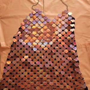 Akira HEART EYES V NECK COIN MINI DRESS IN PINK L/XL